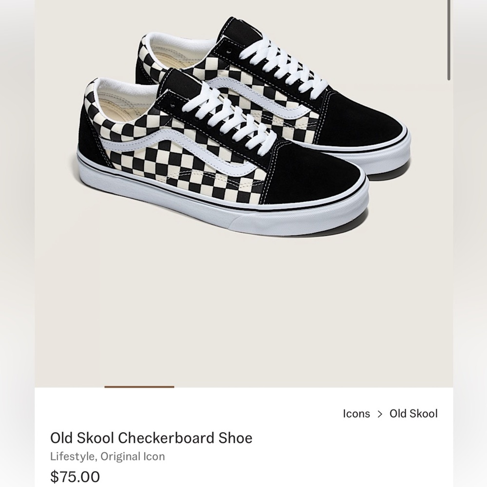 Vans Checkerboard Old Skool Low Top Sneakers - Black & White